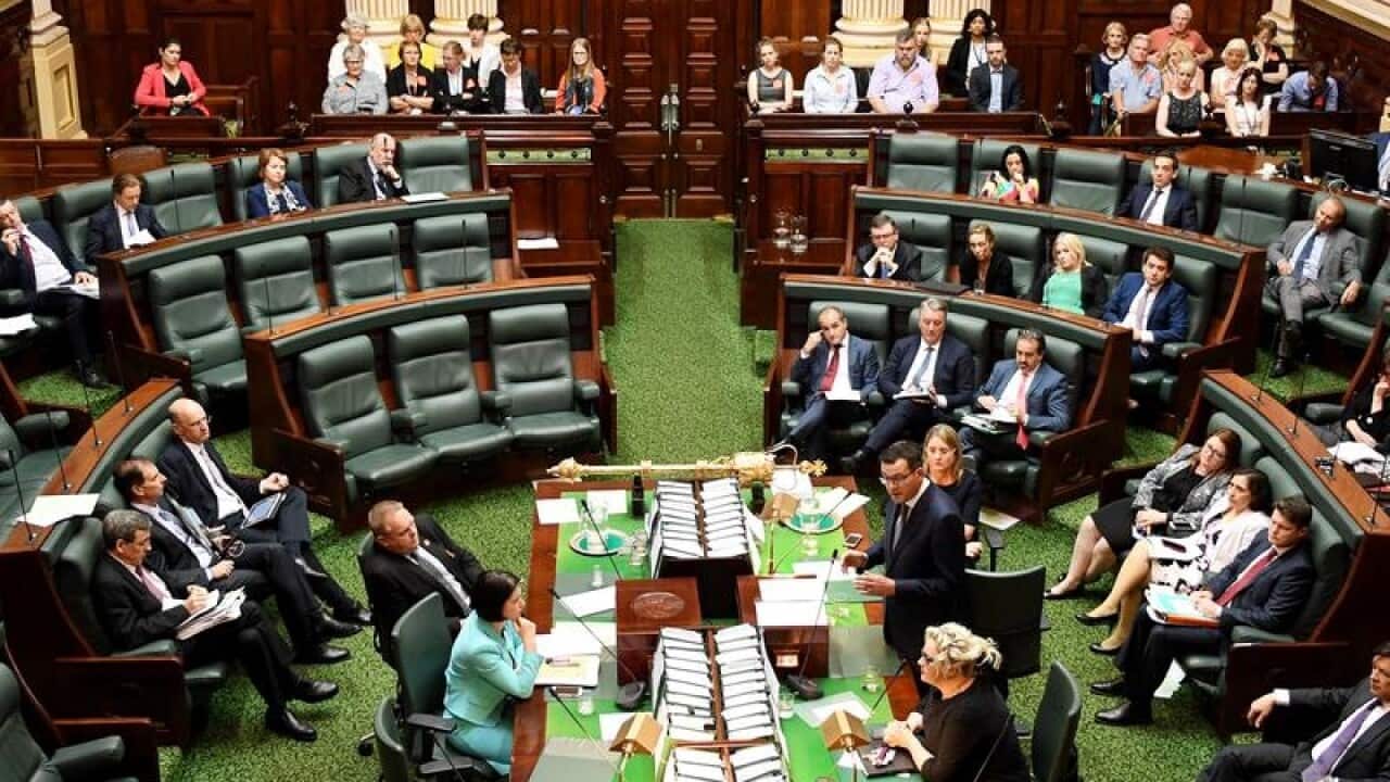 A view of MPs in the lower house of the Victorian Parliament.