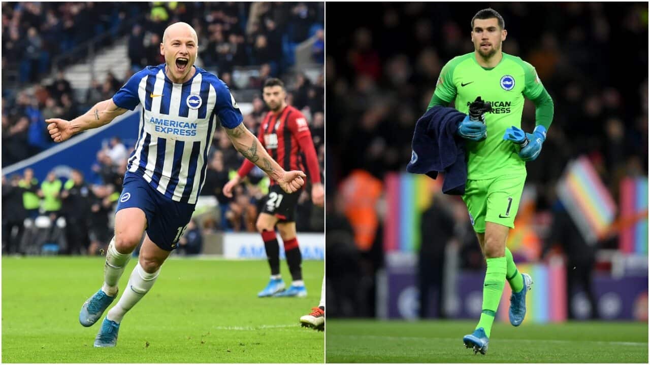 Brighton and Hove Albion Mat Ryan Aaron Mooy