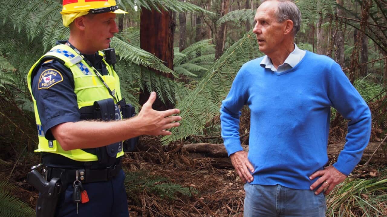 Former Greens senator and leader Bob Brown during a community protest