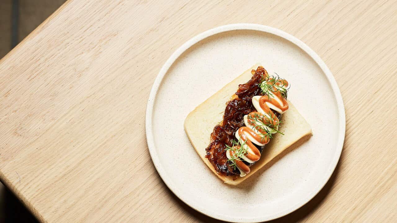 Aru's duck sausage sanga