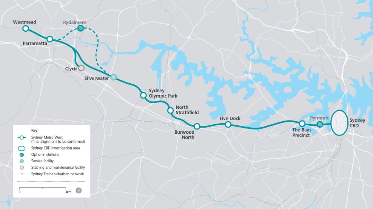 Sydney Metro West project alignment