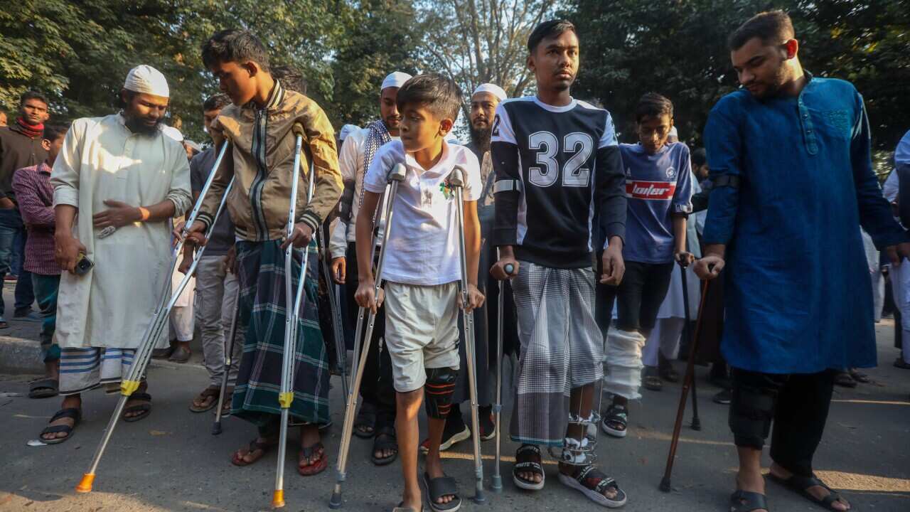 Activists of Anti-Discrimination Student movement attend funeral of one fellow student in Dhaka