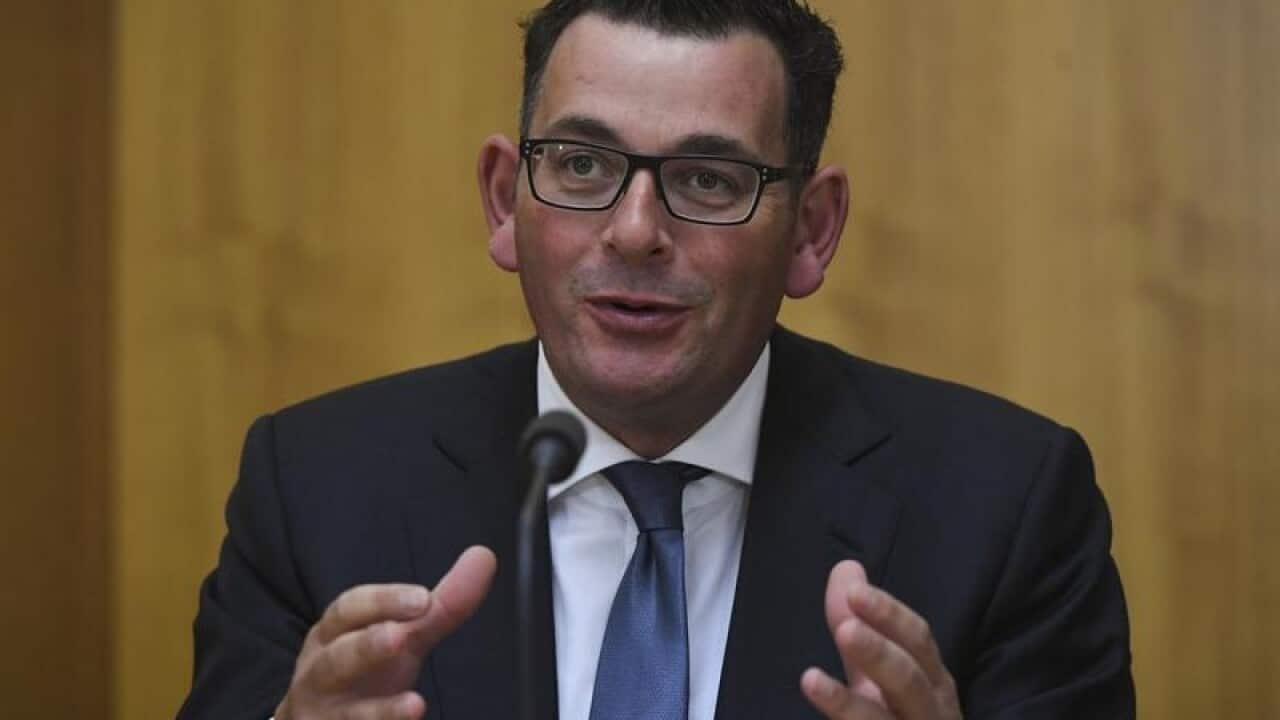 Victorian Premier Daniel Andrews speaks during a press conference.