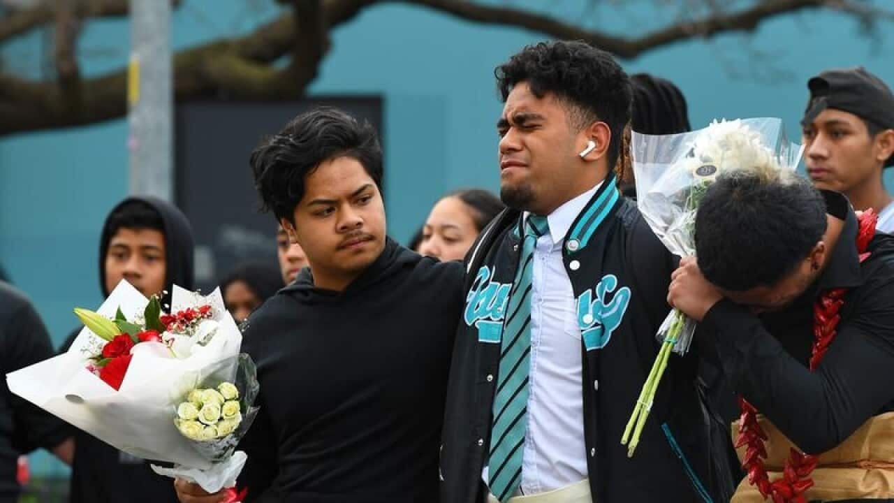 Hundreds have gathered for a service at the spot where Solomone Taufeulungaki was stabbed to death.