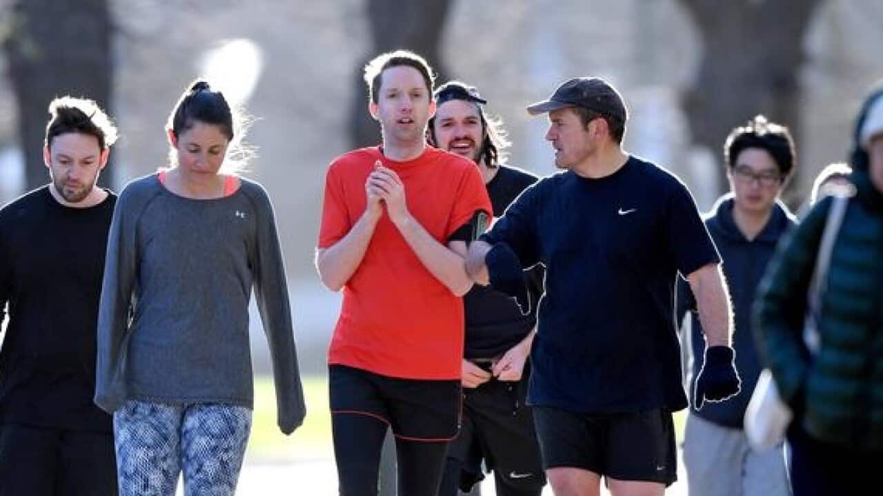 A file image of joggers in Melbourne