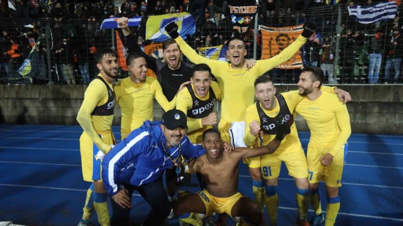 Οι παίκτες του ΑΠΟΕΛ πανηυρίζουν την πρόκρισή τους