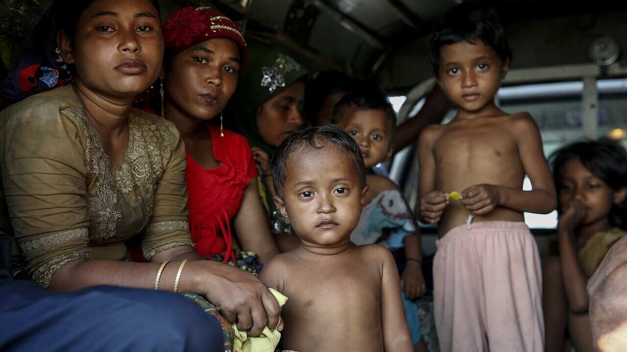 Rohingya women and children who fled via sea last November.