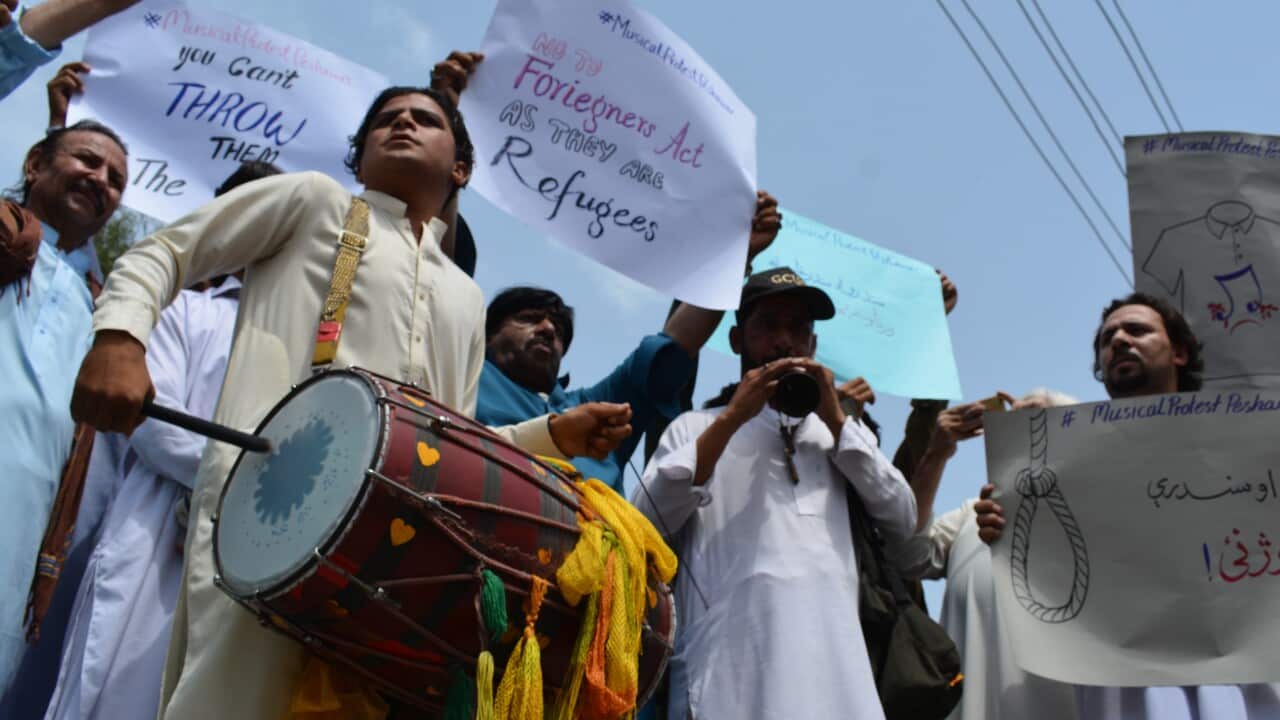 Protest for the release of Afghan singers in Pakistan