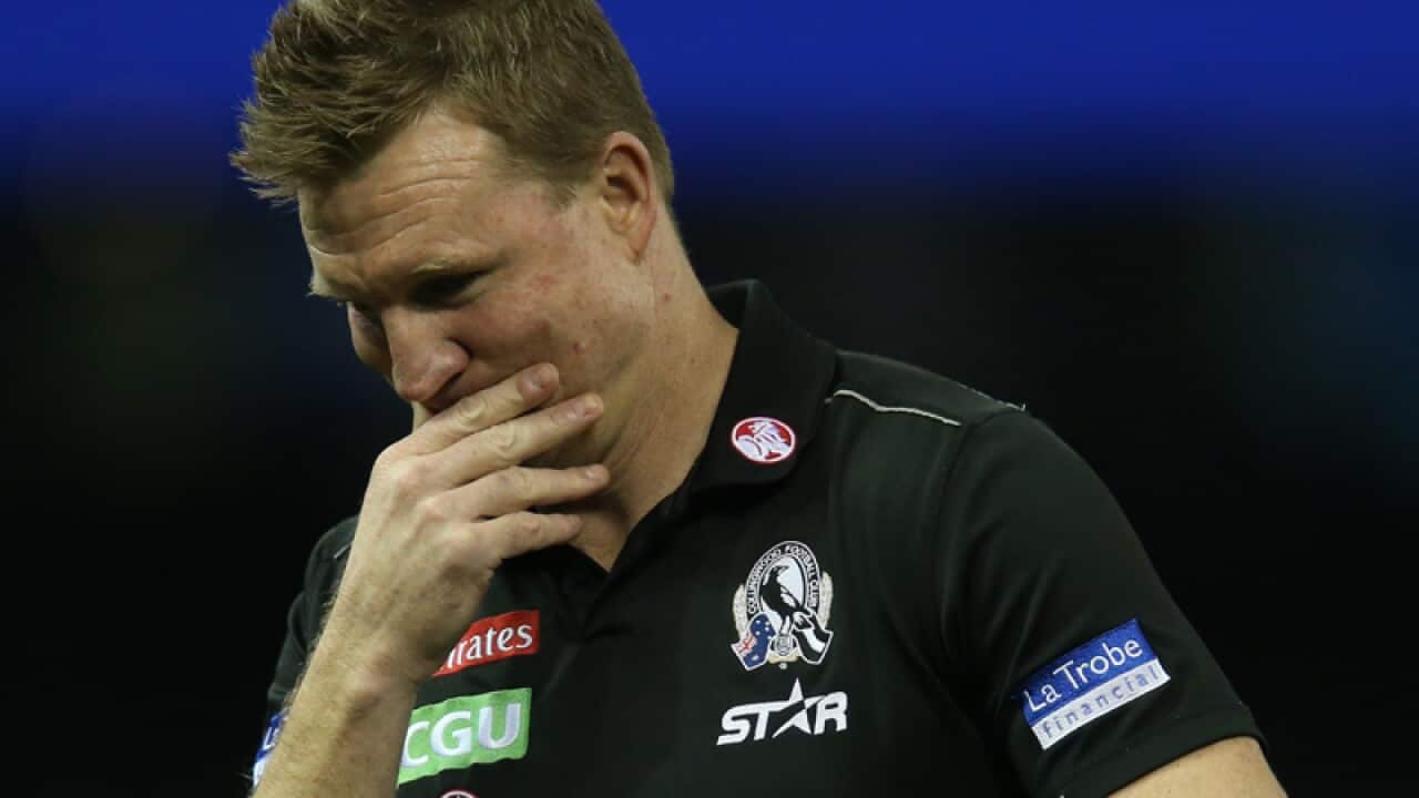 Collingwood coach Nathan Buckley.