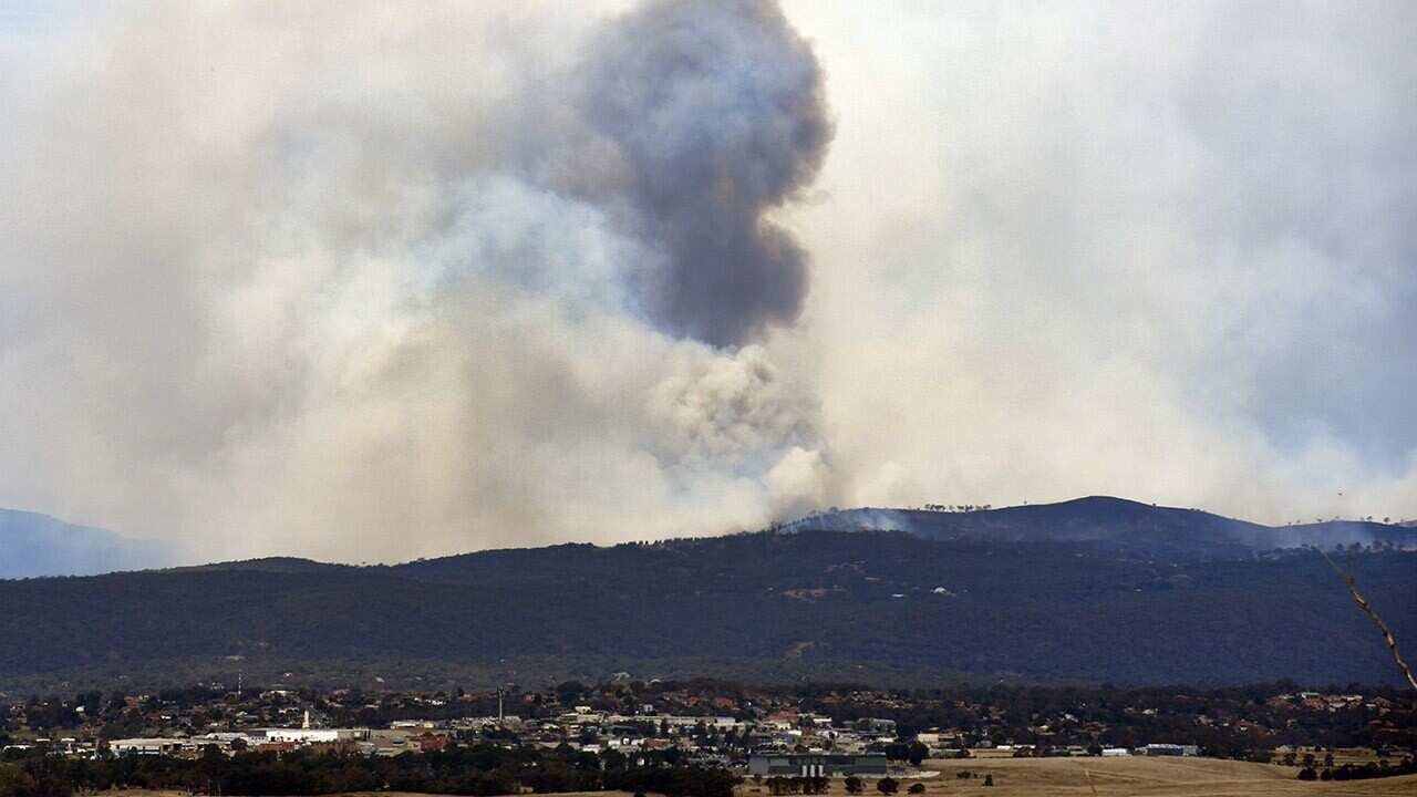 Smoke from an out of control grassfire