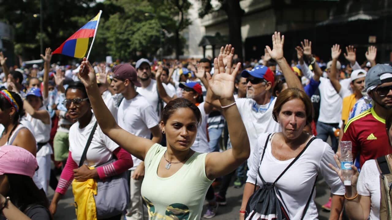 People protest in Venezuela