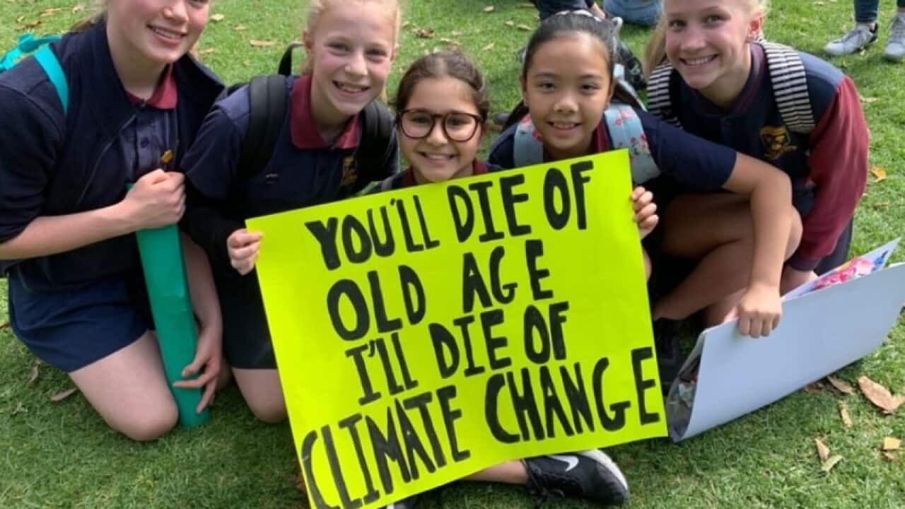 Protesters at the Global Strike 4 Climate rally in Sydney.