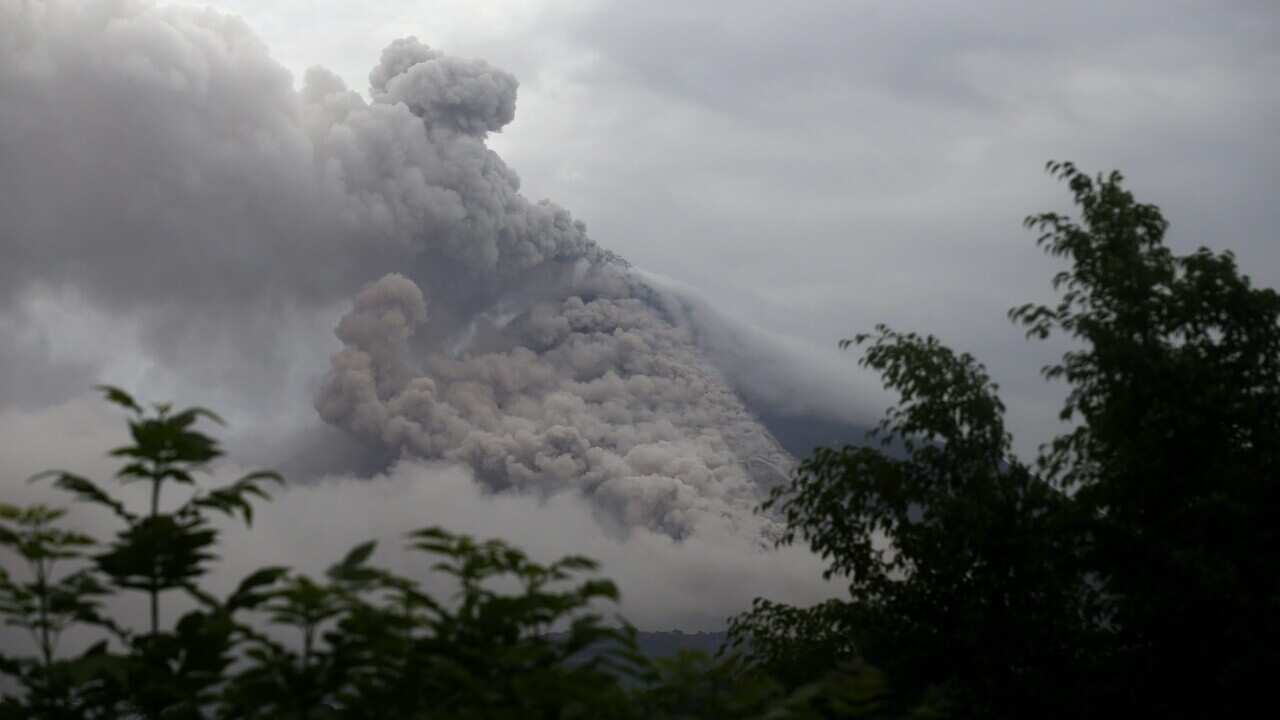 A large ash cloud is seen after an eruption at Colima Volcano, western Mexico.
