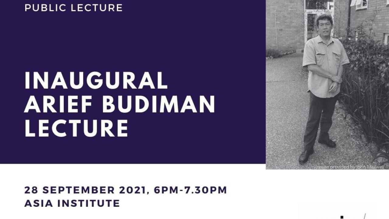 Lecture flyer - Inaugural Arief Budiman Lecture
