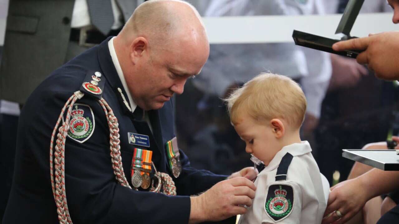 NSW RFS CommissionerFitzsimmons honored Geoffrey today by posthumously awarding him Commissioner’s Commendations for Bravery and Service.