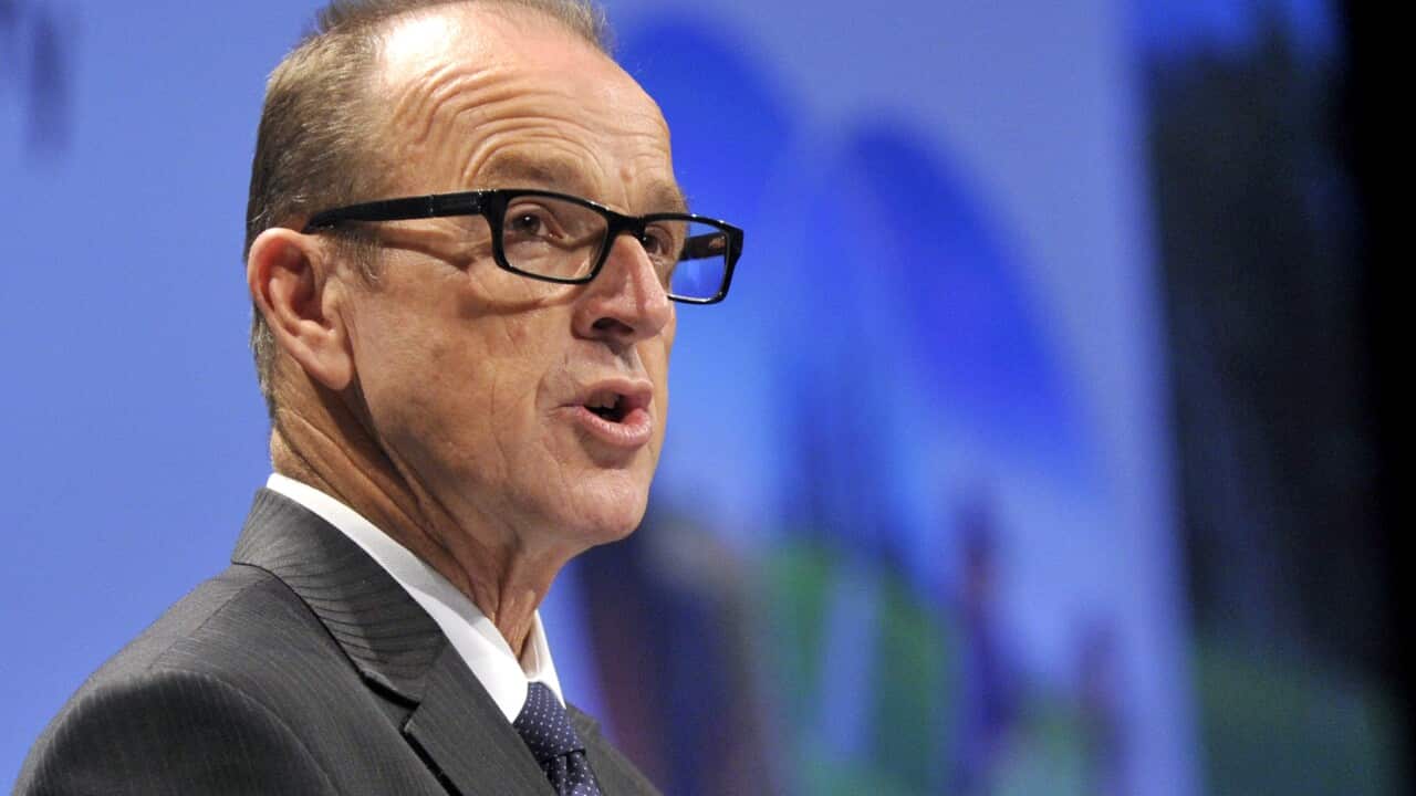 Senator Joe Ludwig speaking at the Outlook conference in Canberra, Tuesday, March 5, 2013. (AAP/Alan Porritt)