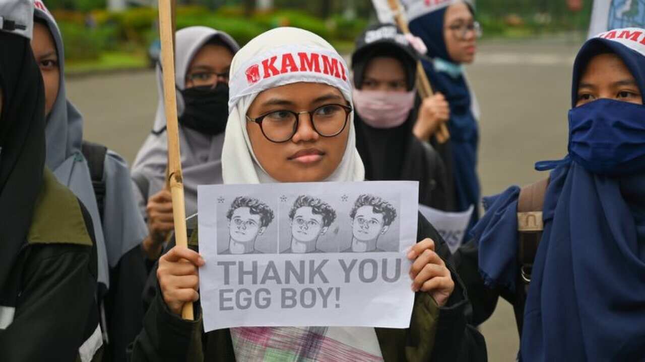Indonesian Muslims hold a rally in Jakarta on March 22, 2019, to condemn the attacks on two mosques in New Zealand.