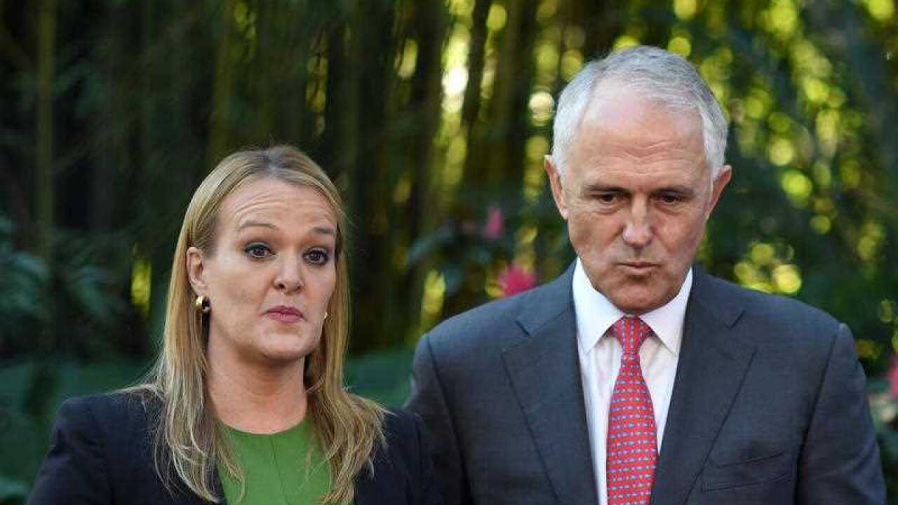 Australian Prime Minister Malcolm Turnbull (right) and Liberal MP and member for Lindsay Fiona Scott