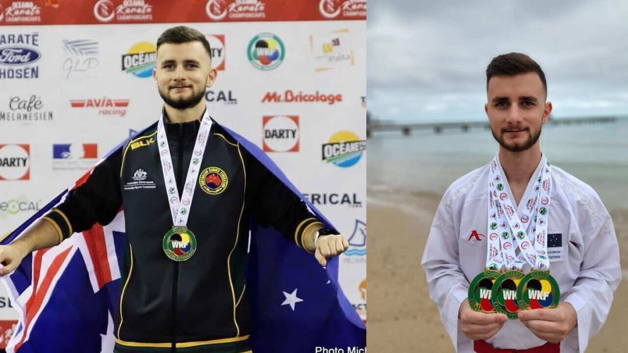 Theo Cvetkovski wins three gold medals for Australia at the Oceania Karate Championship