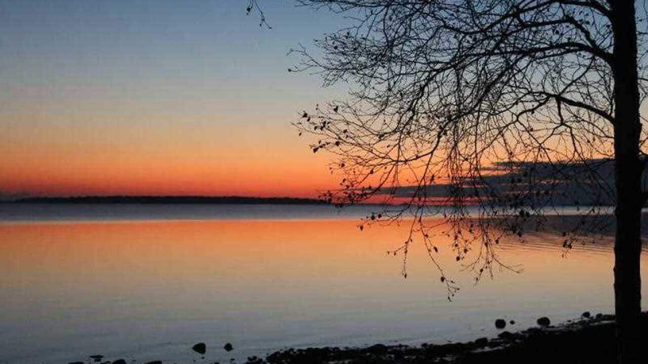 The sun sets over the Bothnian Sea in Finland on Thursday, Dec 1, 2017.