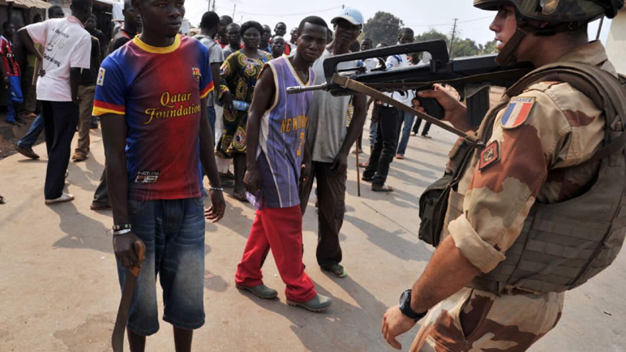 French troops patrol in the Central African Republic