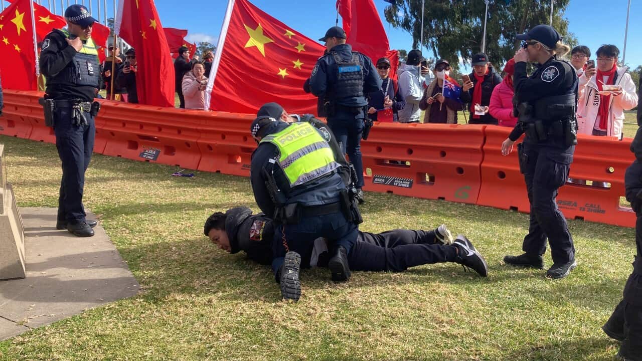 Li Qiang Canberra protest