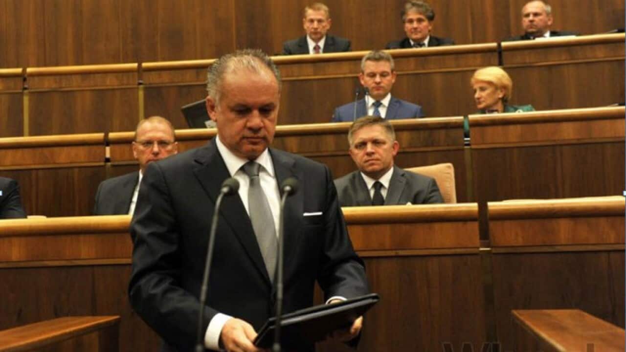 President Andrej Kiska in Slovak parliament