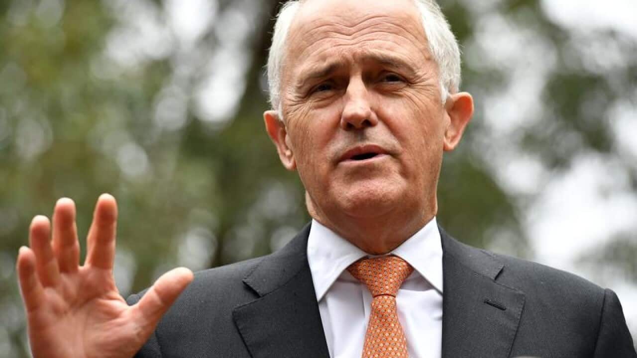 Malcolm Turnbull at a press conference.