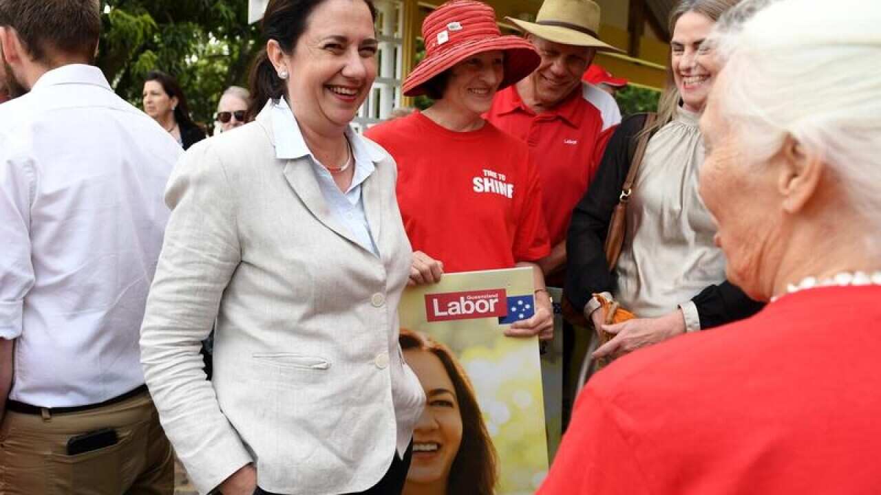Queensland Premier Annastacia Palaszczuk chats to supporters