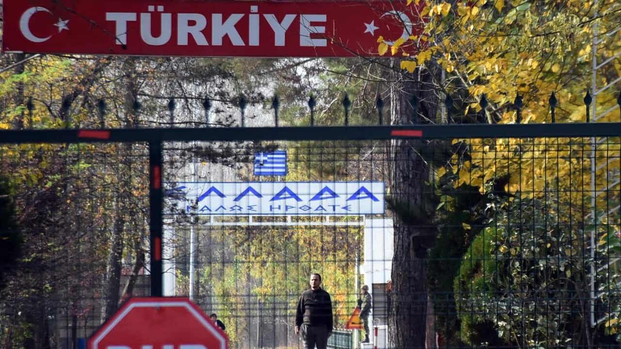 A man who is identified by news reports as a US citizen is now stuck in the heavily militarized no-man's land between Greece and Turkey.