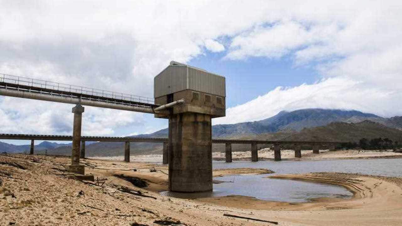 Cape Town's main water supply from the Theewaterskloof dam outside Grabouw, Cape Town, South Africa, Tuesday, January 23, 2018.