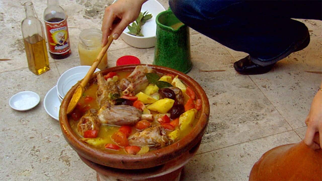 Braised Moroccan-style baby lamb shanks
