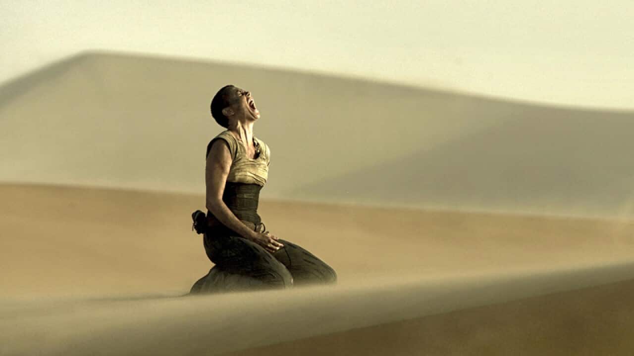 Charlize Theron in a scene from Mad Max: Fury Road