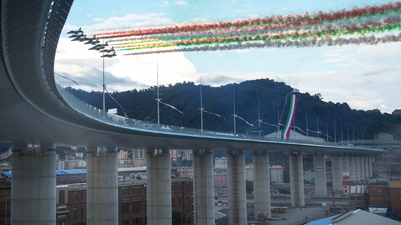 Inauguration ceremony of Genoa's new St George bridge