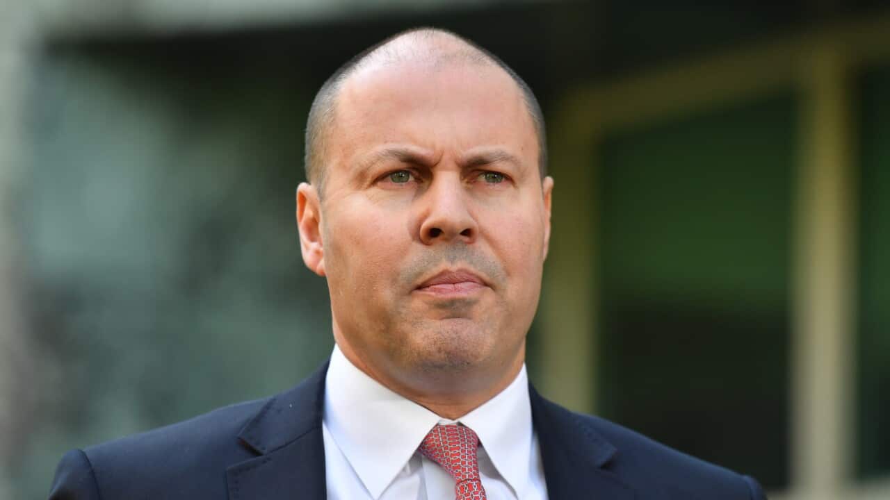 Treasurer Josh Frydenberg at a press conference at Parliament House in Canberra.