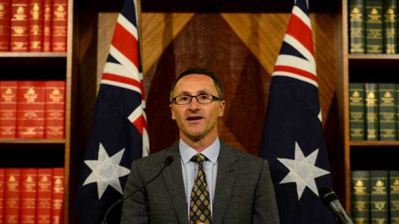 Greens leader Dr Richard Di Natale speaks during a press conference in Melbourne, Tuesday, Aug. 4, 2015. (AAP Image/Tracey Nearmy) NO ARCHIVING
