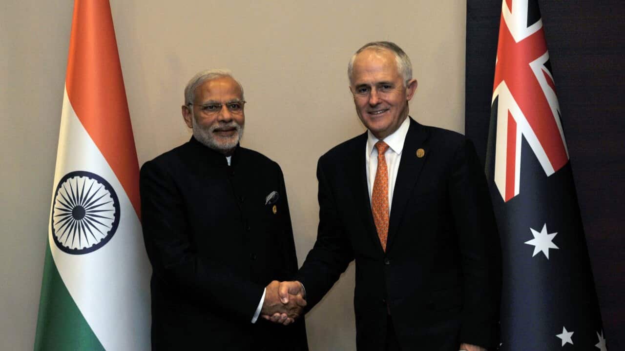 Narendra Modi meets Malcolm Turnbull in Turkey, on Nov 15, 2015