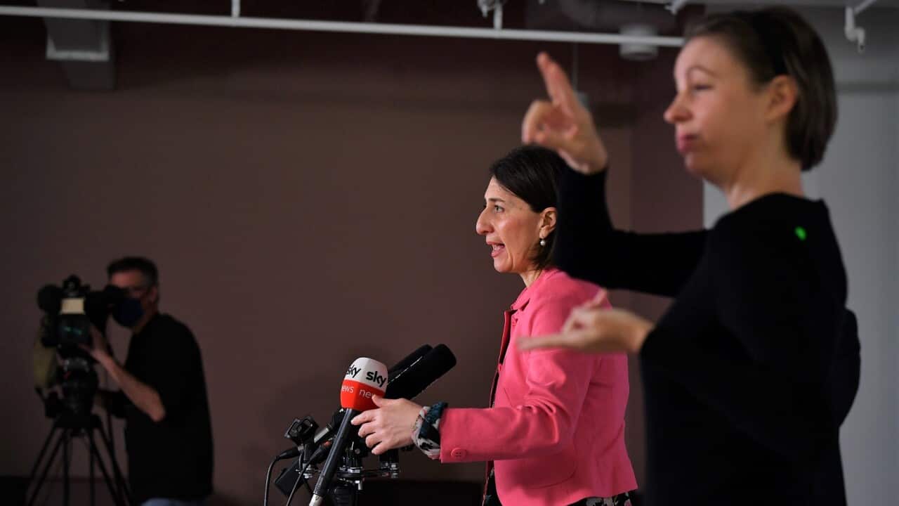 Former NSW Premier Gladys Berejiklian speaks during a press conference in Sydney, Sunday, September 19, 2021.