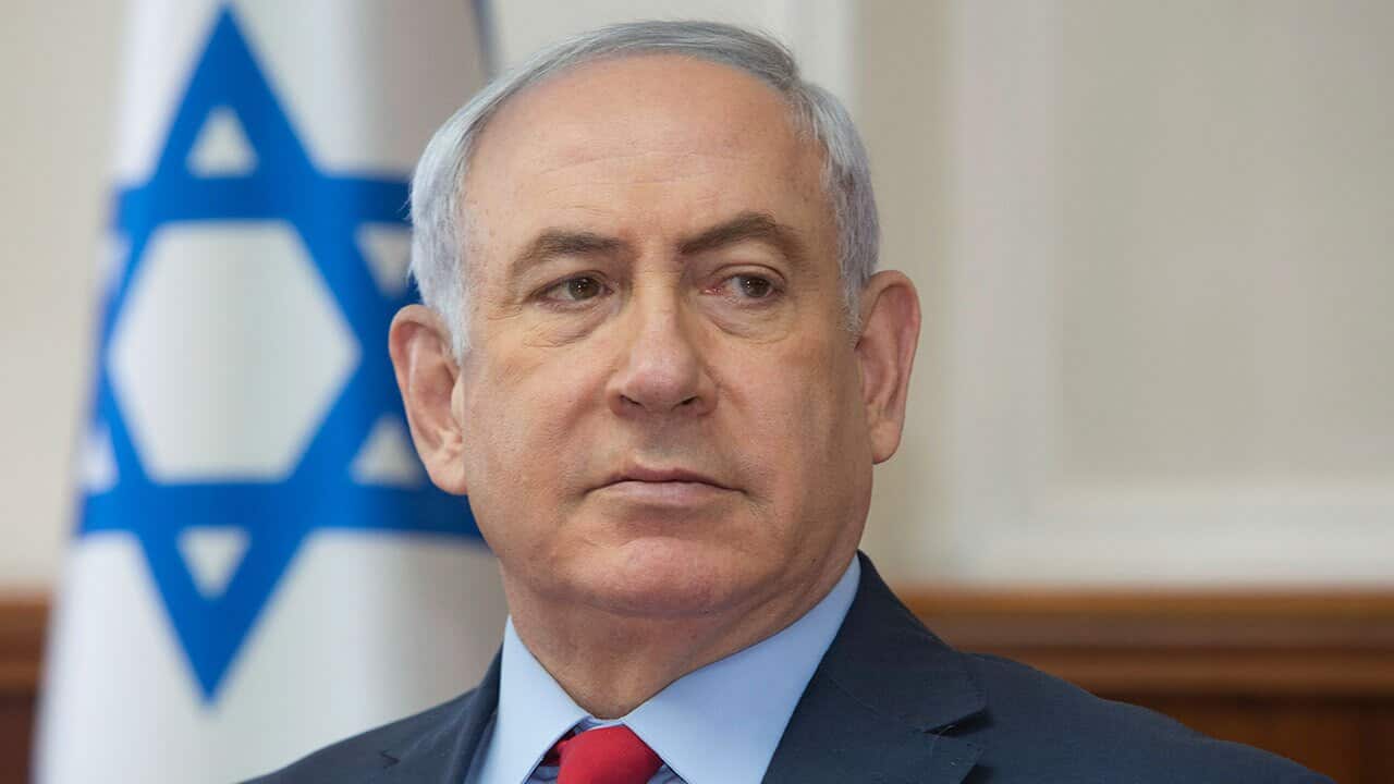Israeli Prime Minister Benjamin Netanyahu attends the weekly cabinet meeting at his office in Jerusalem, Sunday, Oct. 1, 2017.