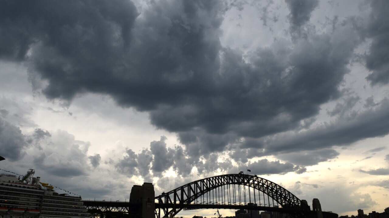 Storm clouds over the Sydney Harbour Bridge