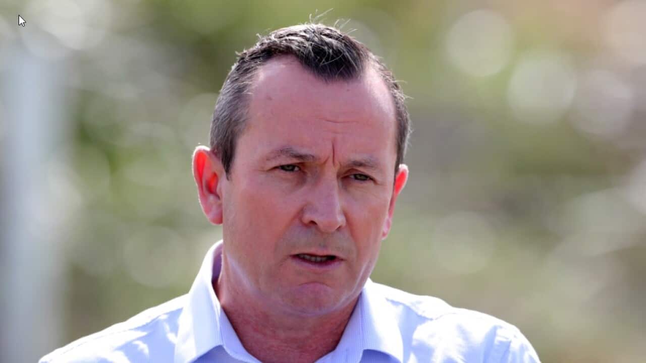 Premier of Western Australia Mark McGowan speaks to the media during a press conference in Perth