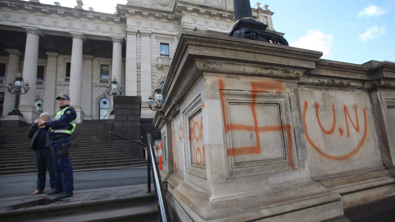 STATE PARLIAMENT GRAFFITI MELBOURNE