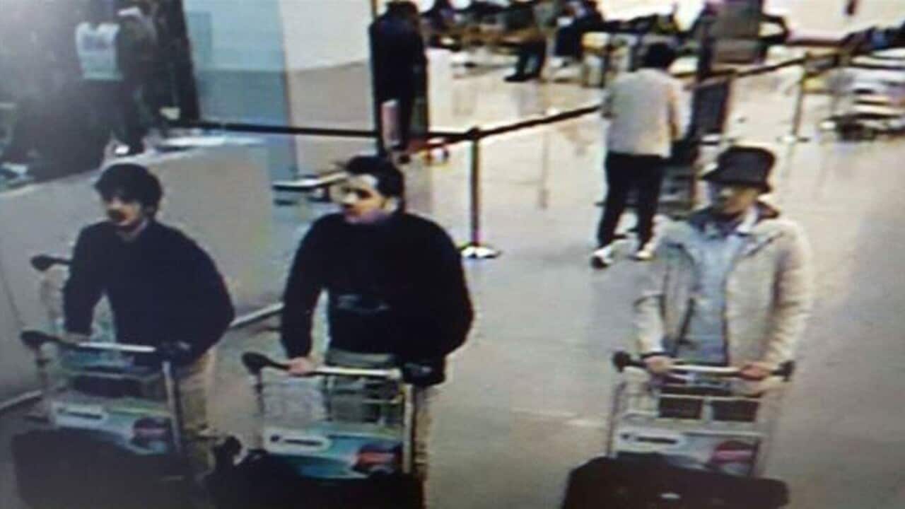 Three men who are suspected of taking part in the attacks at Belgium's Zaventem Airport.