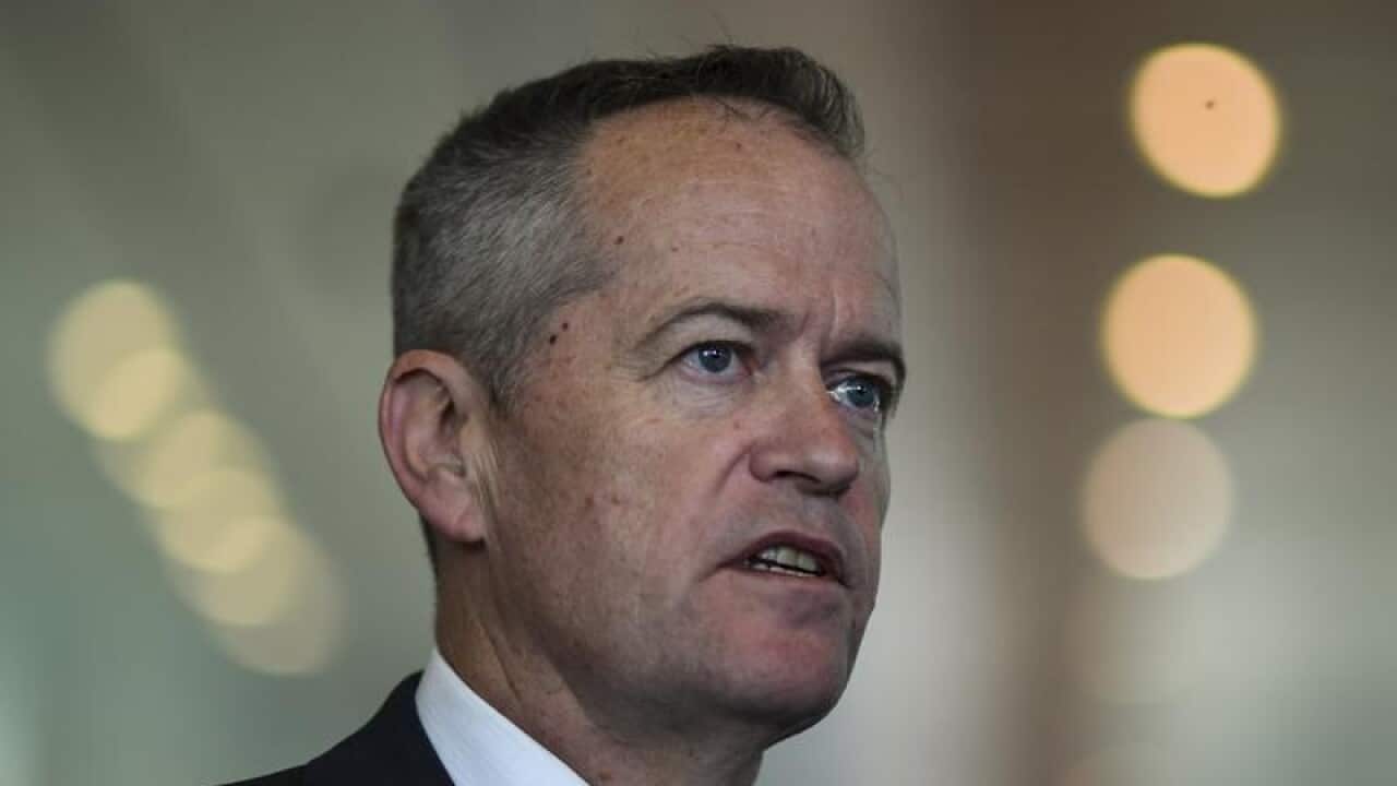 Bill Shorten speaks to the media at Parliament House.