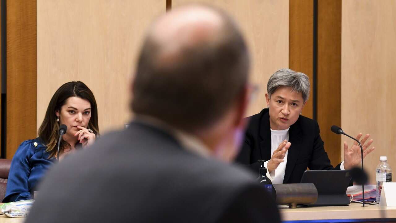 Labor Senator Penny Wong questions Secretary of the Department of Prime Minister and Cabinet Phil Gaetjens during Senate Estimates.