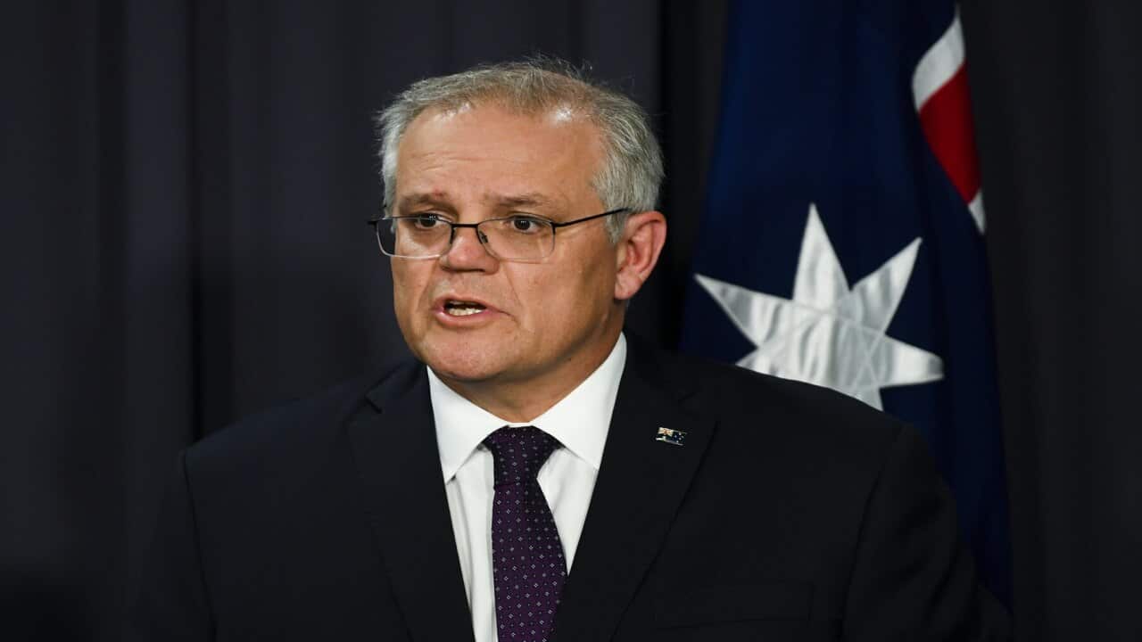 Prime Minister Scott Morrison announcing the support payment (AAP)