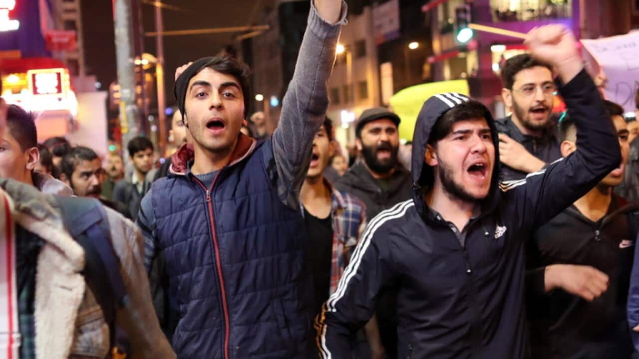 People protest against the rerun of Istanbul elections in Istanbul