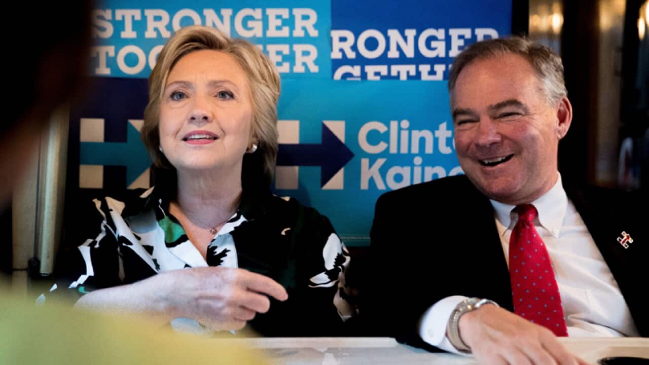 Hillary Clinton and Tim Kaine