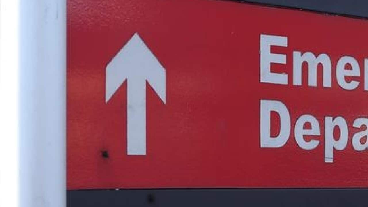 Hospital emergency sign.