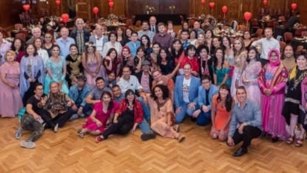 Photo together at the end of the first Aneka Ria Melbourne concert at Box Hill Town Hall, Melbourne 2021. (Courtesy: ARM Documentation).